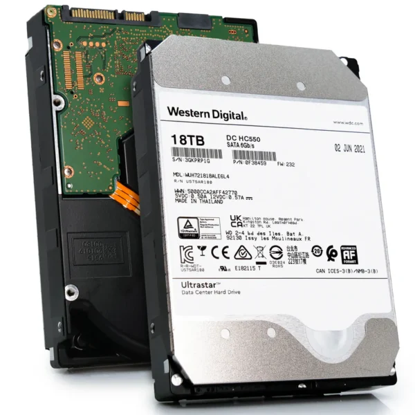 Western Digital Ultrastar DC HC550 WUH721818ALE6L4 0F38459 18TB 7.2K RPM SATA 6Gb/s 512e 512MB 3.5" Refurbished HDD