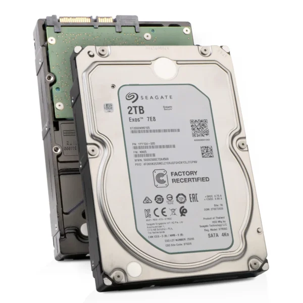 Seagate Exos 7E8 ST2000NM0105 2TB 7.2K RPM SATA 6Gb/s 4Kn 128MB 3.5" Manufacturer Recertified HDD
